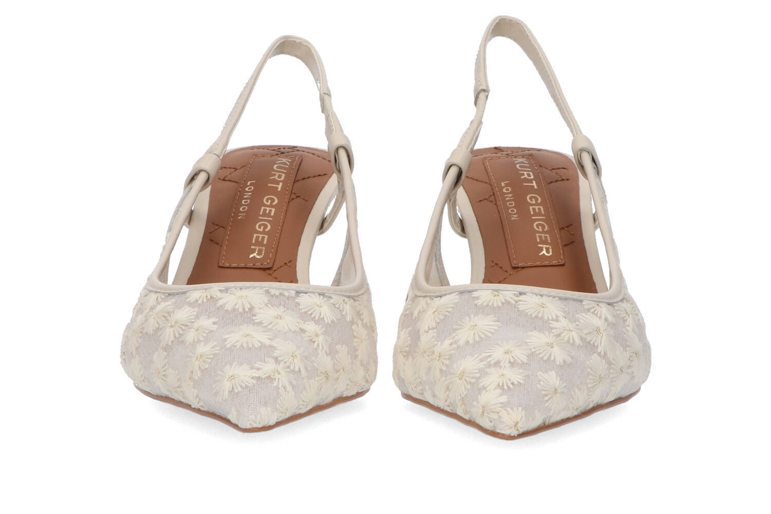 Ecru pumps met bloemen kurt Geiger