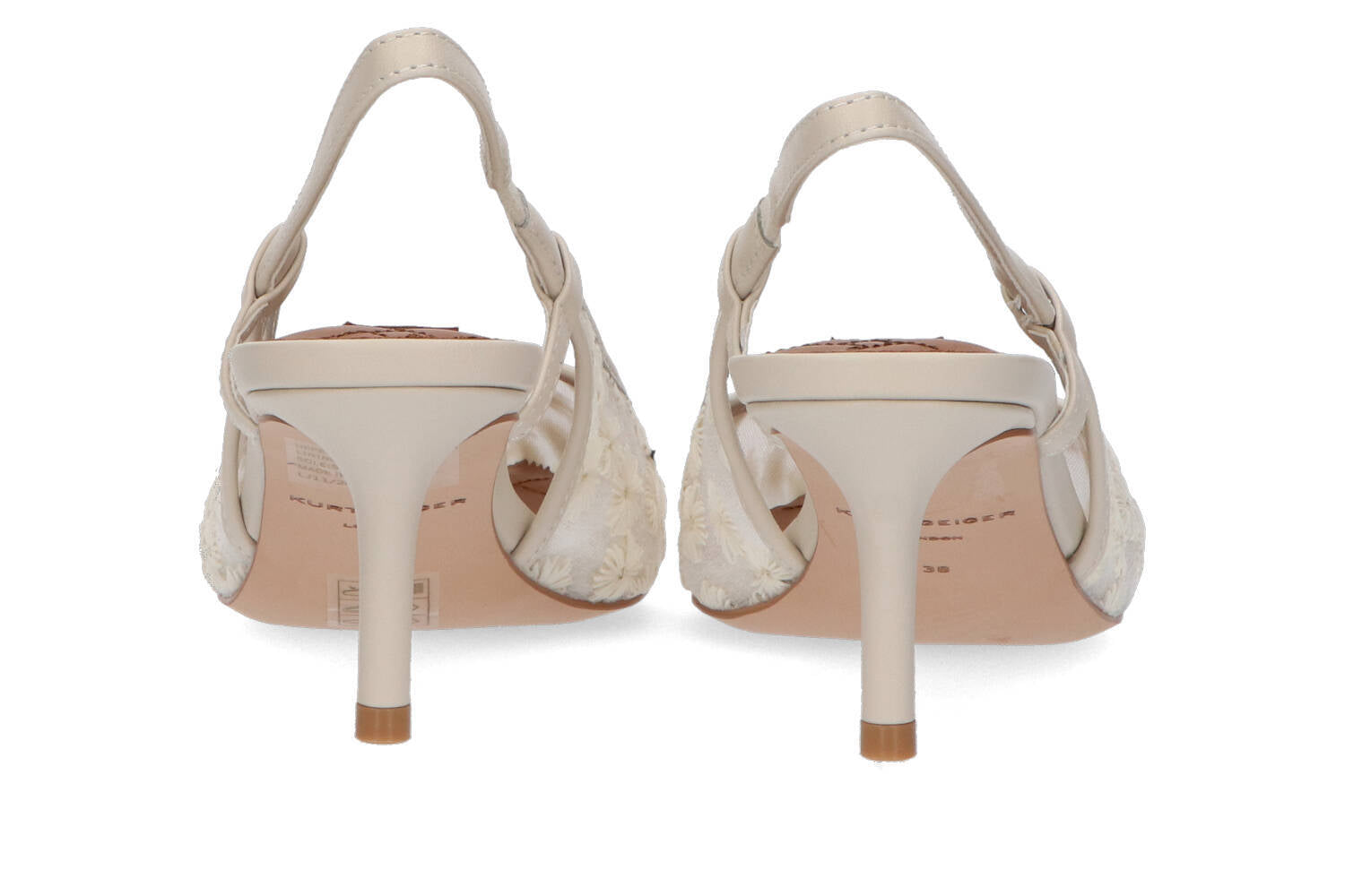 Ecru pumps met bloemen kurt Geiger