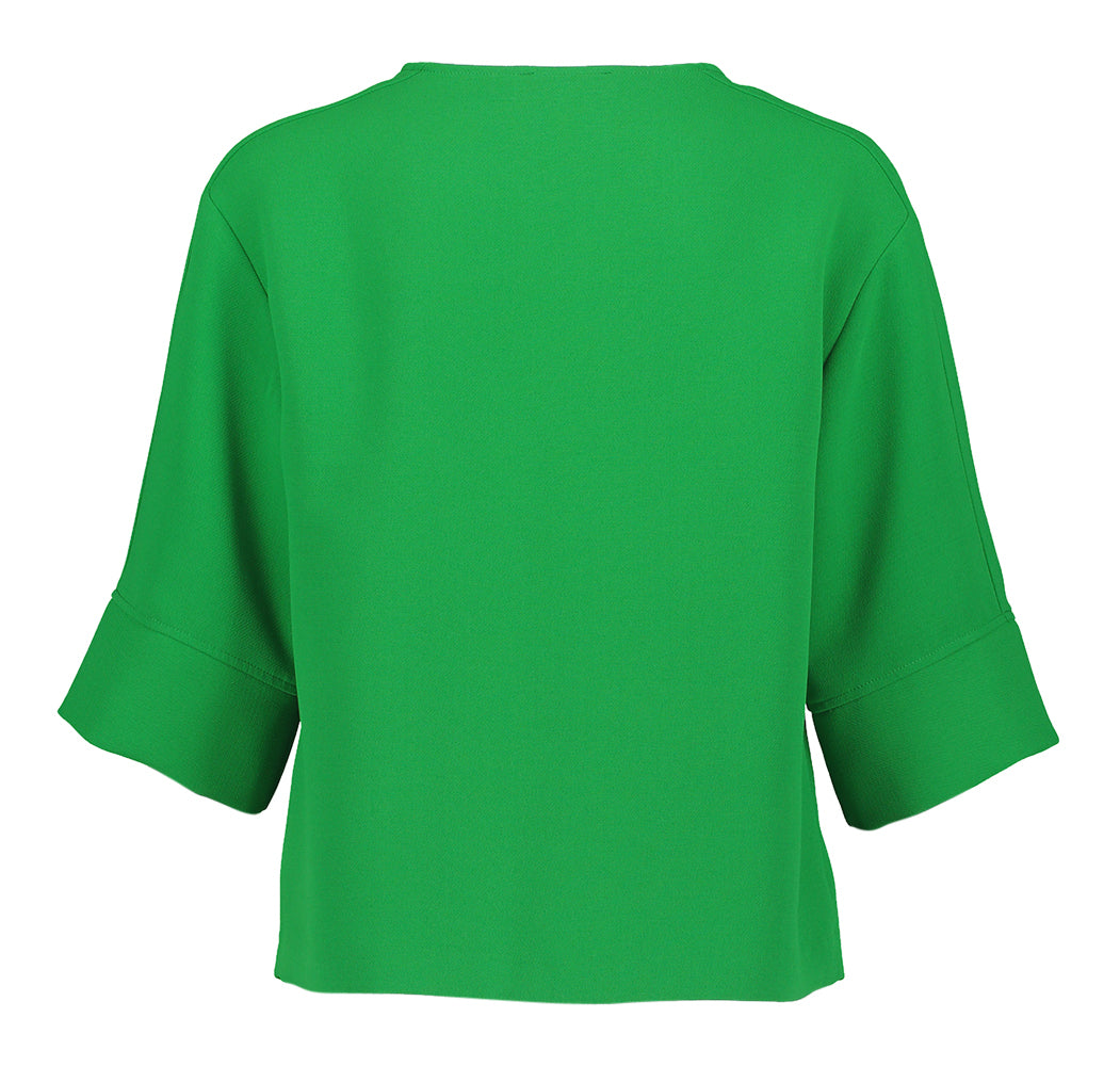 Felgroene blouse met V-hals en driekwart mouwen Marie Méro