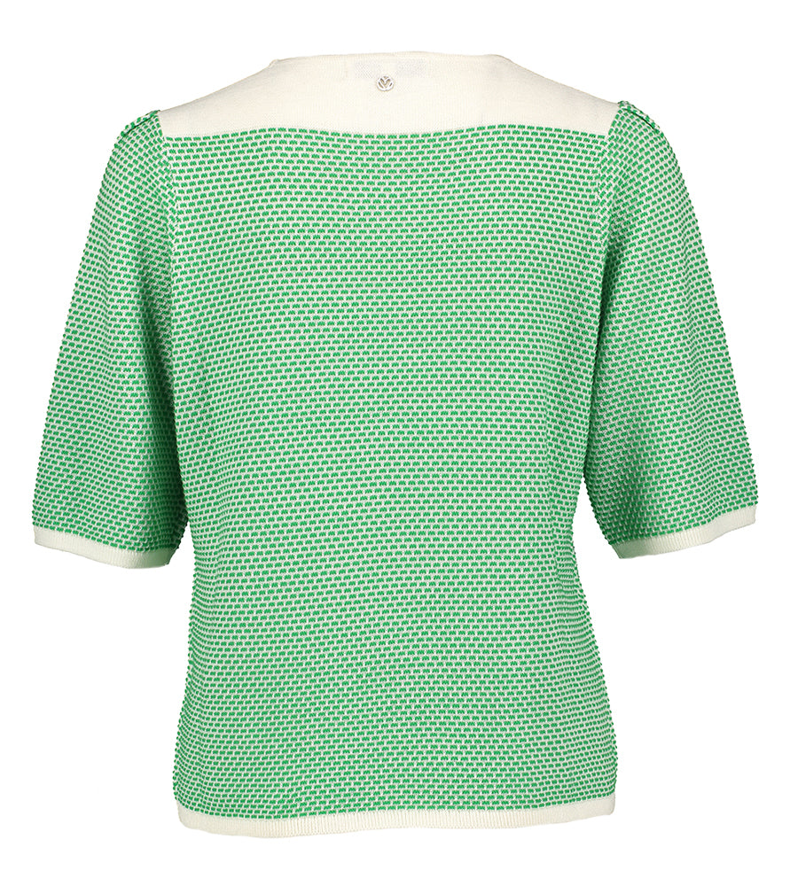 Pull couleur crème à imprimé vert Marie Mero