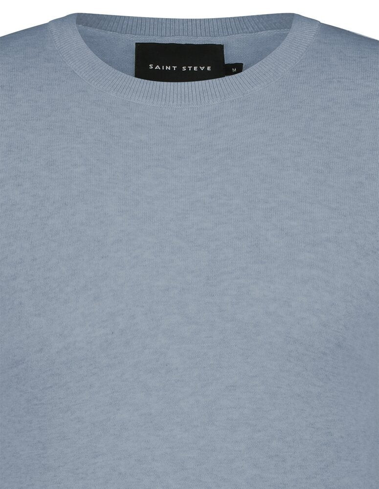 Pull Bart Saint Steve en coton bleu à col rond