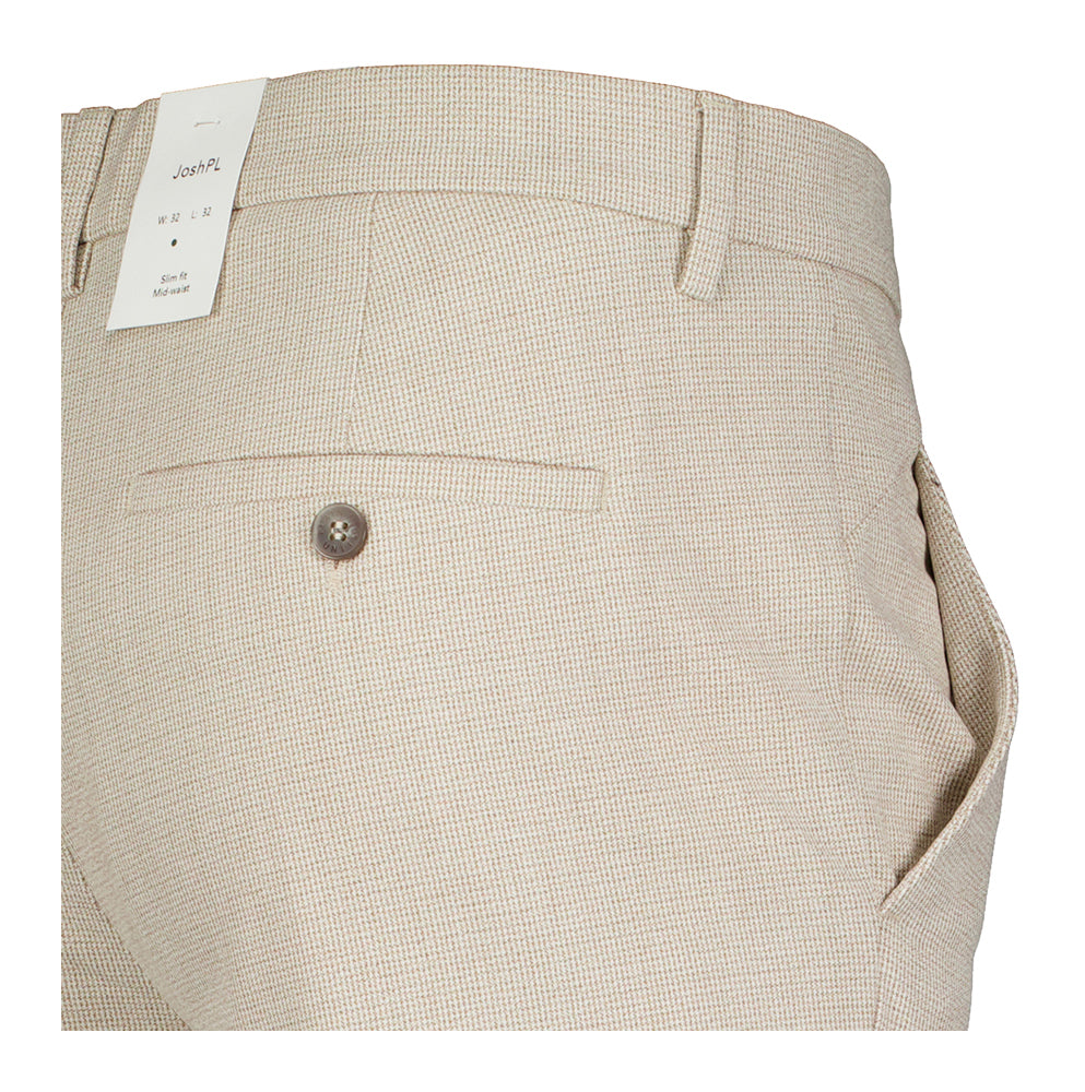 Beige geruite slim fit broek Josh Plain