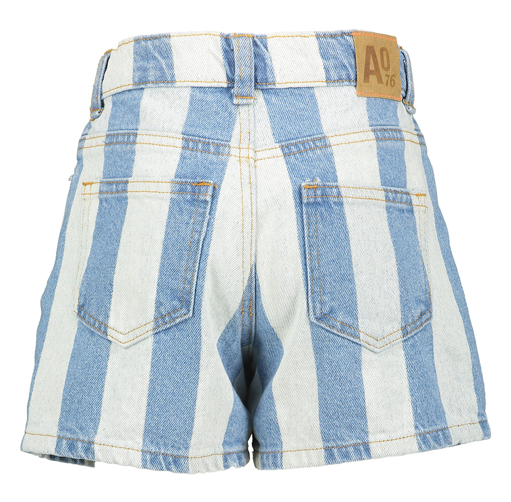 Short en jean à rayures bleues AO76