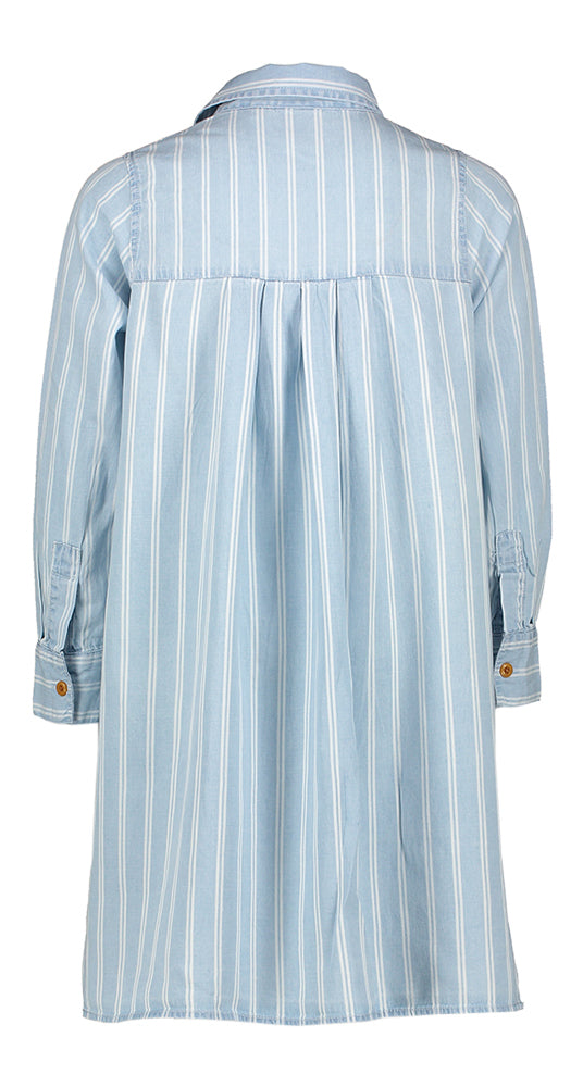 Robe bleu denim à rayures blanches AO76