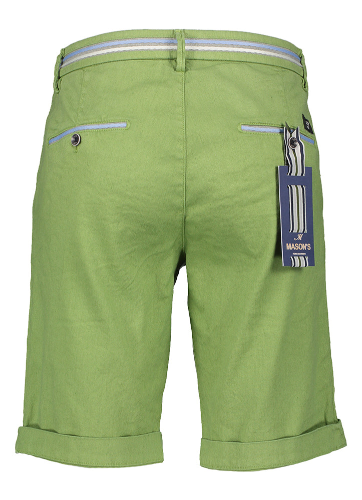 Short vert avec des maçons en lin