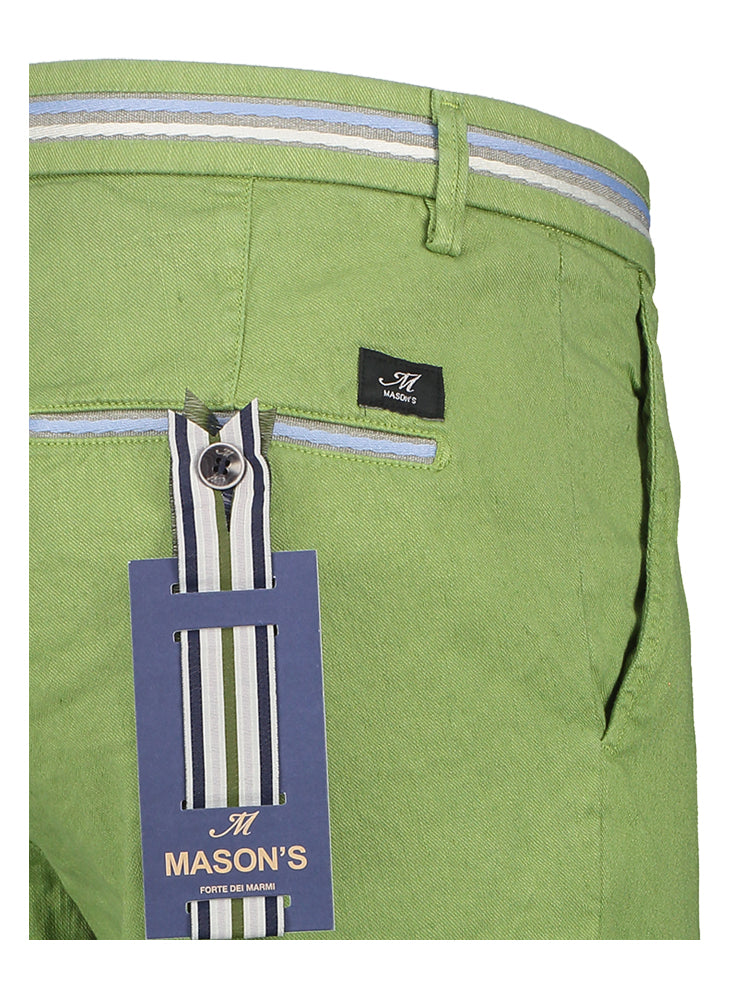 Groene short met linnen Masons