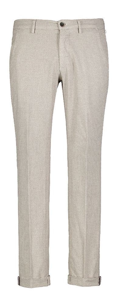 Pantalon slim beige à carreaux Mason