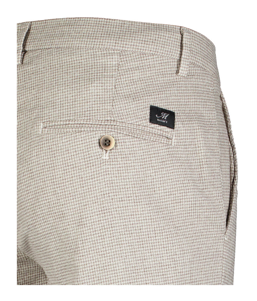 Pantalon slim beige à carreaux Mason