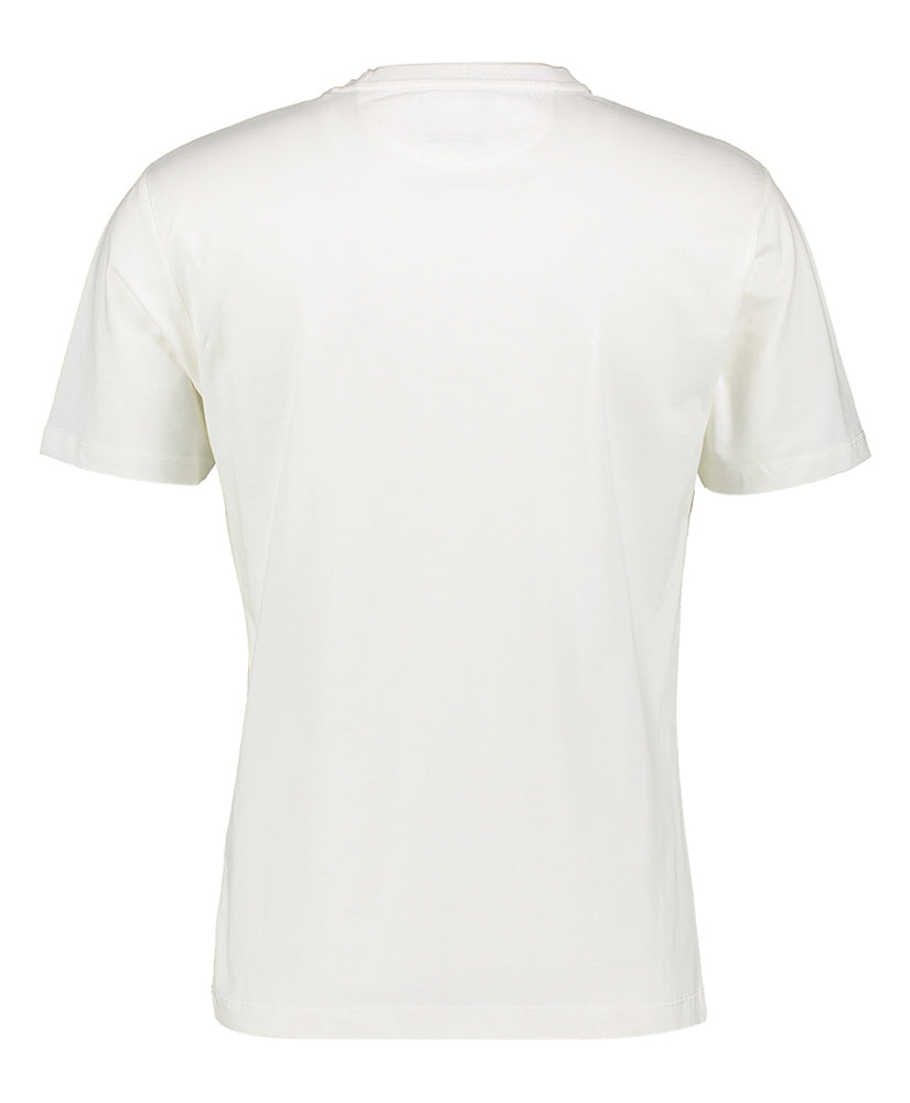 T-shirt blanc cassé à col rond et manches courtes Hackett
