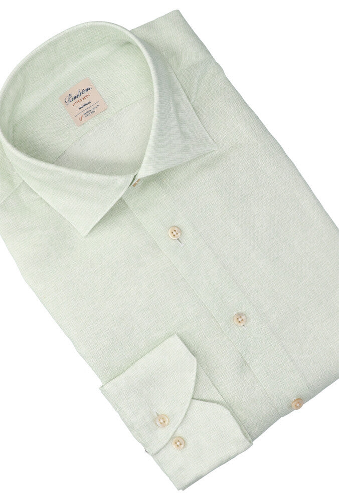 Chemise en lin vert menthe (coupe classique) à manches longues Stenströms