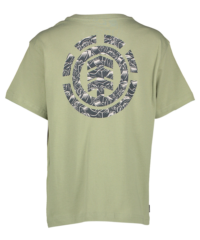 T-shirt vert kaki avec logo au dos Element