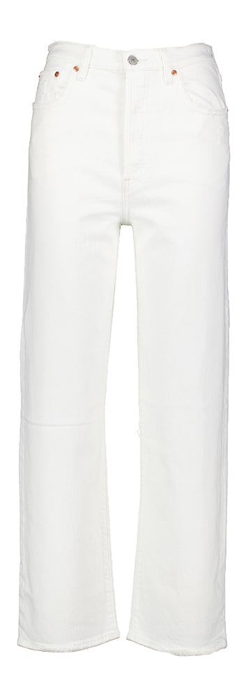 Levi's blanc coupe droite cheville taille haute