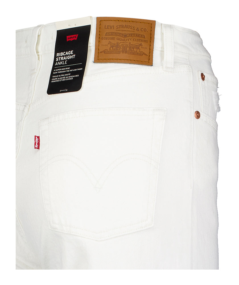 Levi's blanc coupe droite cheville taille haute