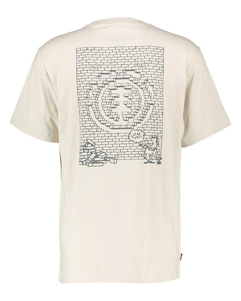 Ecru t-shirt met ronde hals en lange mouwen Tego Element