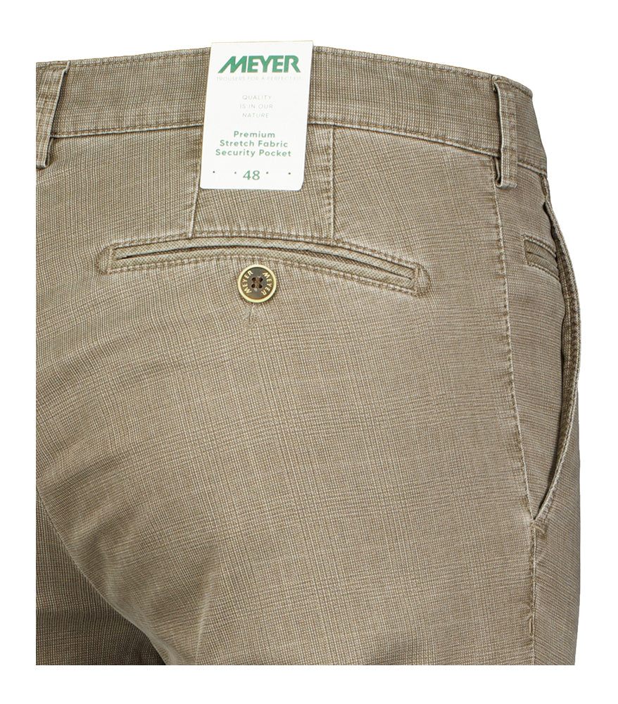 Bruine slim fit broek Meyer