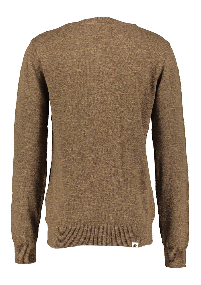 Pull Anerkjendt en coton marron à col rond