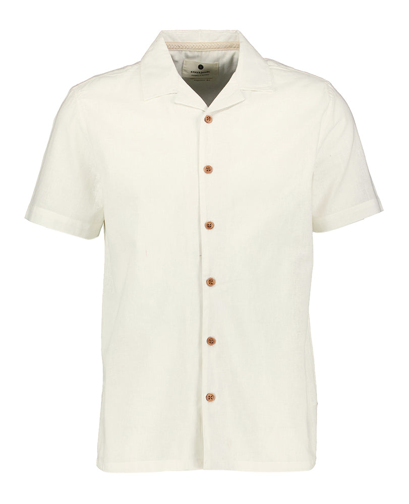 Chemise en coton blanc à manches courtes Anerkjendt