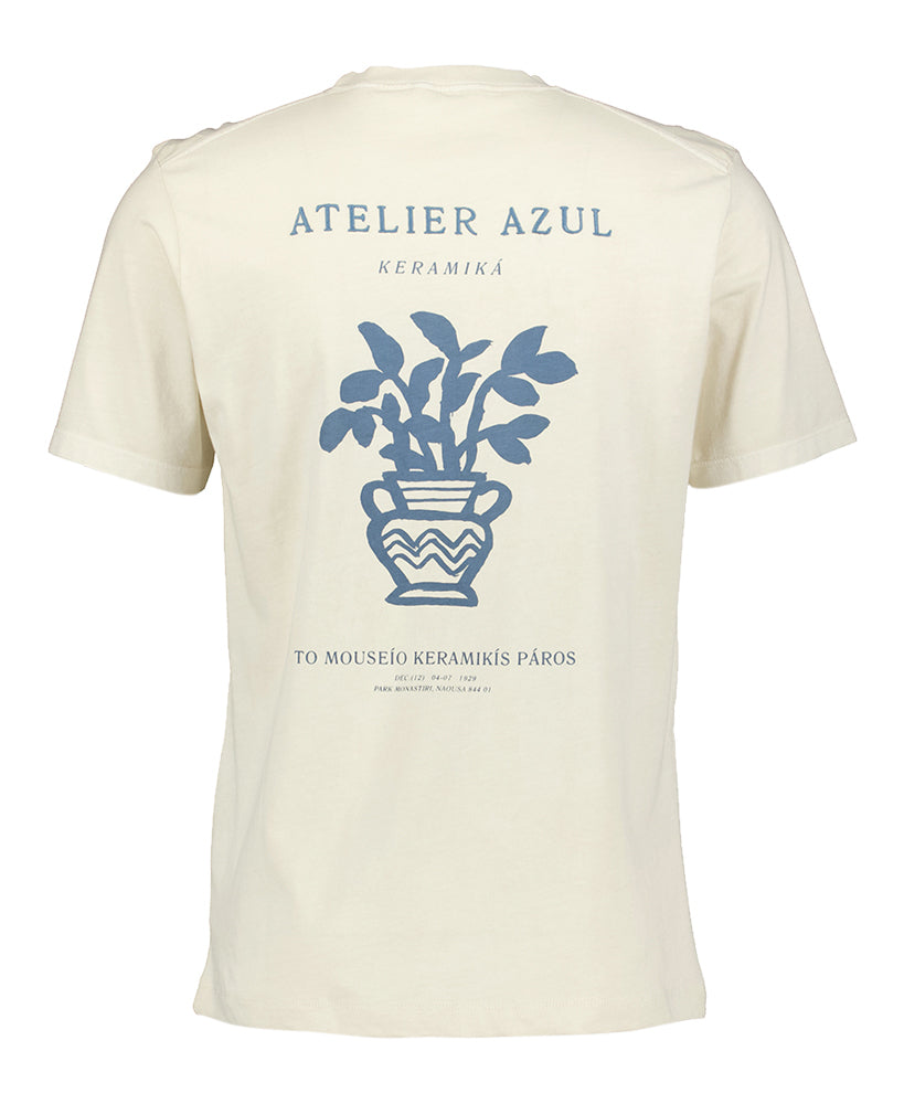 T-shirt beige avec imprimé au dos Nickolas Dstrezzed