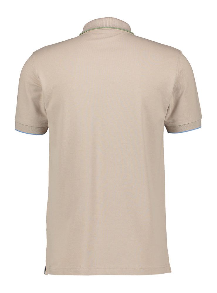 Beige polo met mer kleurrijk detail Sun 68