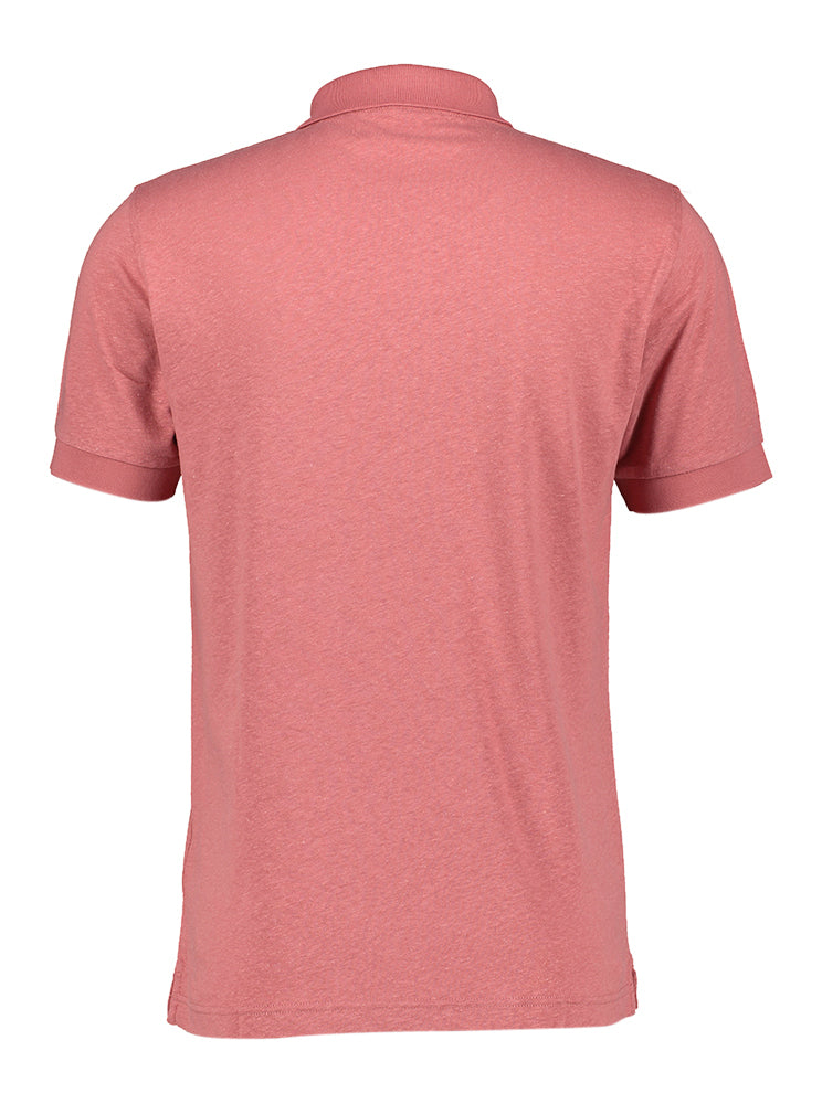 Polo en lin rose foncé Sun 68