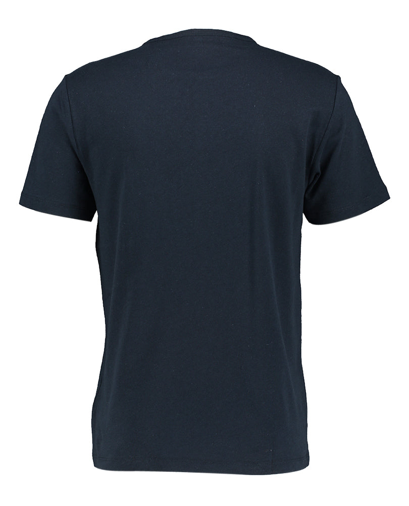Donkerblauwe t-shirt met merklogo Sun 68