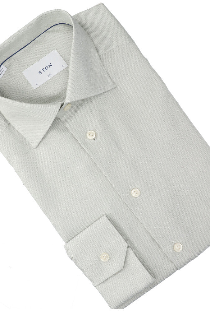 Light green katoenen hemd (slim fit) met lange mouwen Eton