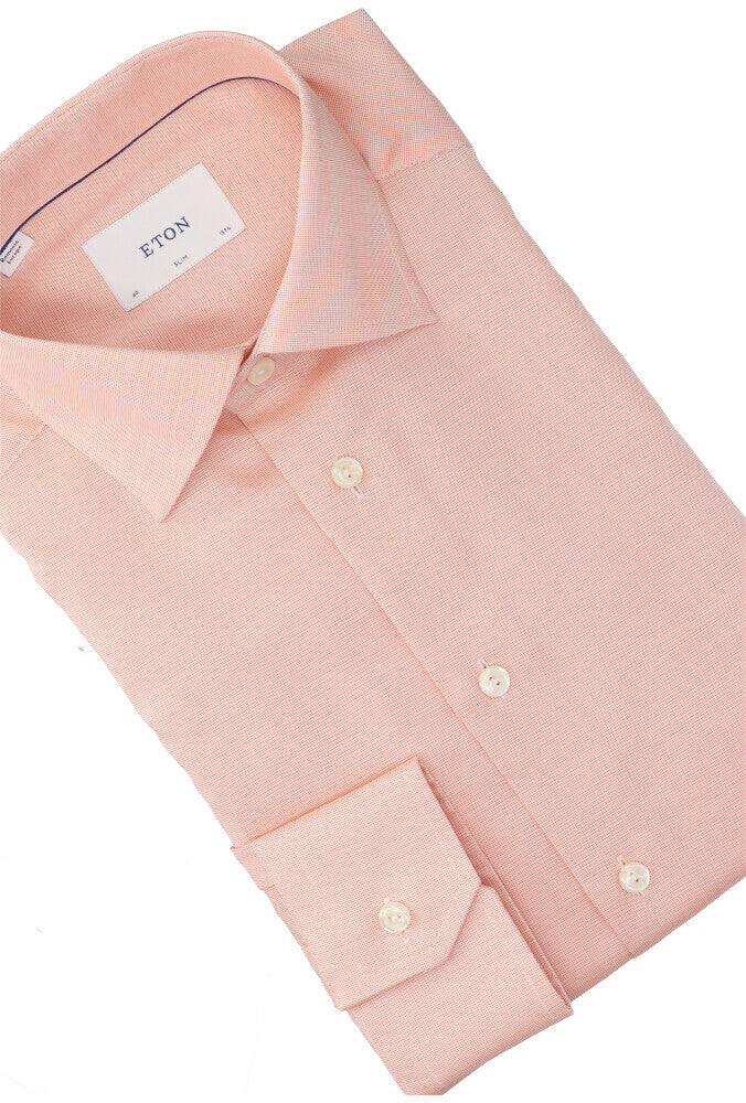 Chemise orange en coton (coupe ajustée) à manches longues Eton