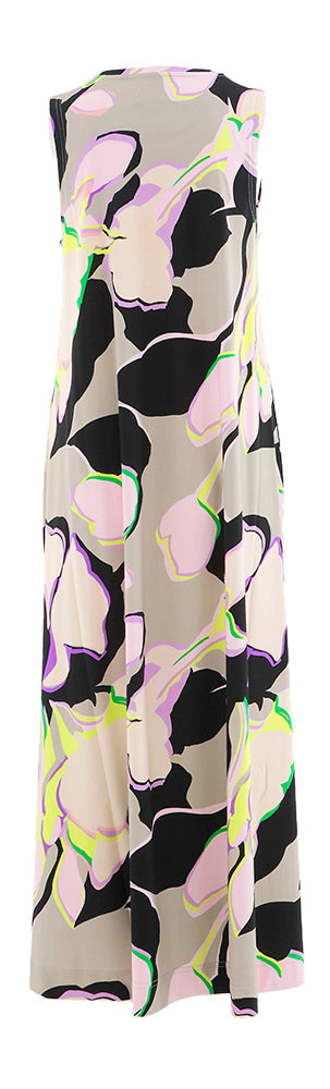 Robe longue multicolore sans manches à imprimé Psophia