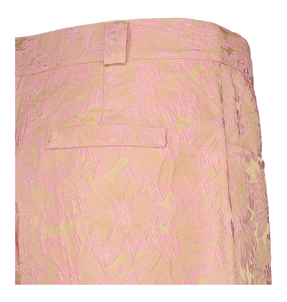 Pantalon long rose imprimé fleuri Bolivar Nathalie Vleeschouwer