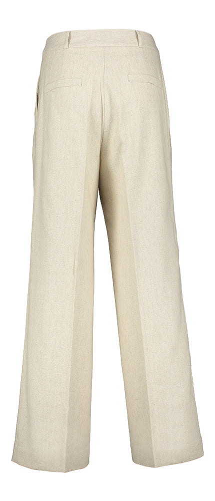 Pantalon en coton grège Cezar Nathalie Vleeschouwer