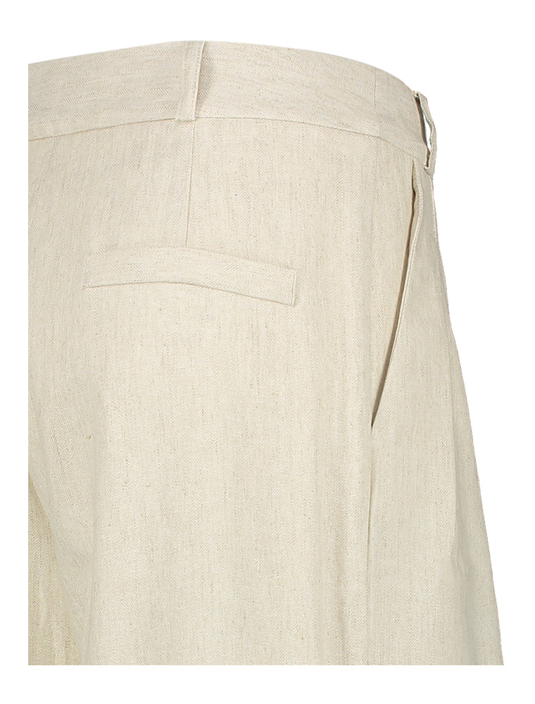 Pantalon en coton grège Cezar Nathalie Vleeschouwer