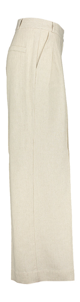 Pantalon en coton grège Cezar Nathalie Vleeschouwer