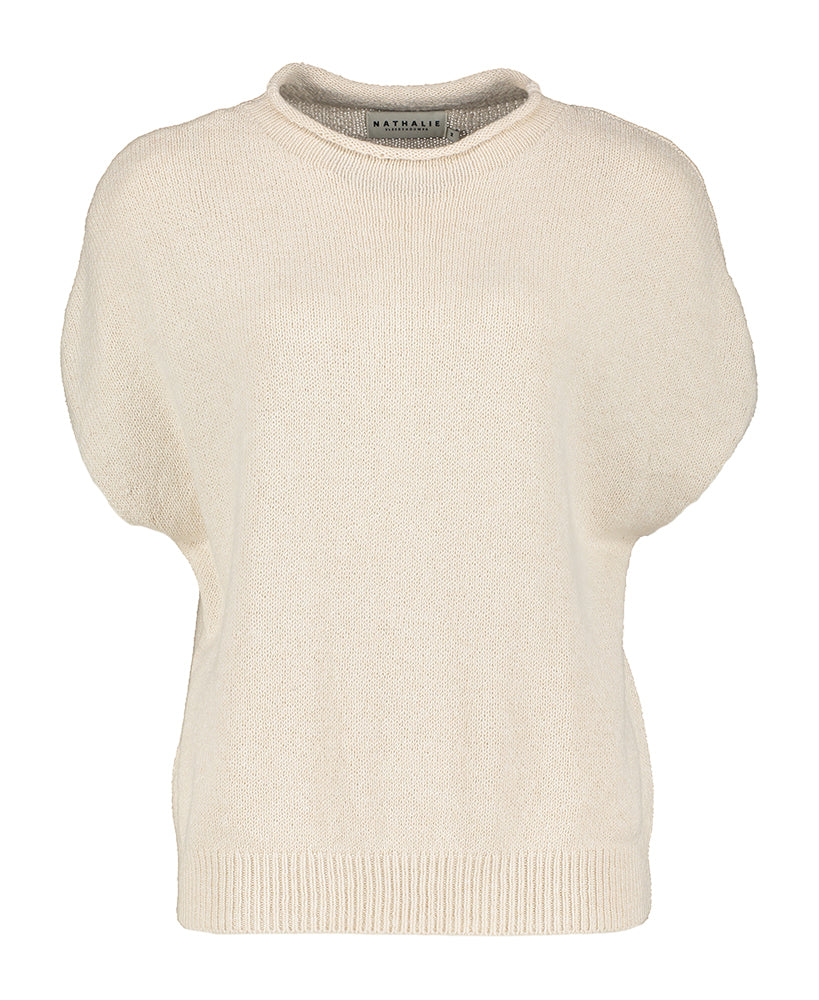 Pull crocheté écru Mill Nathalie Vleeschouwer