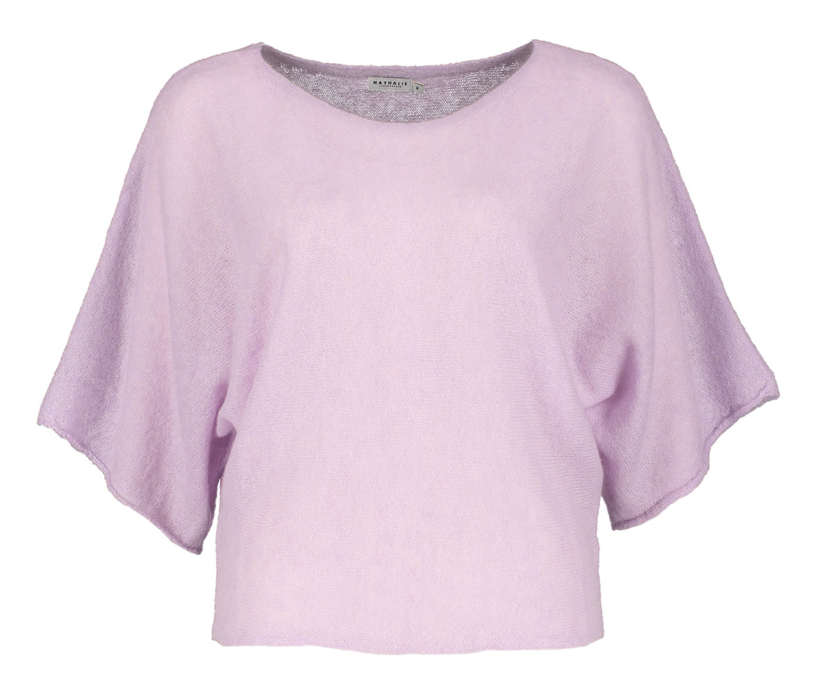 Pull col bateau violet en alpaga Abeno Nathalie Vleeschouwer