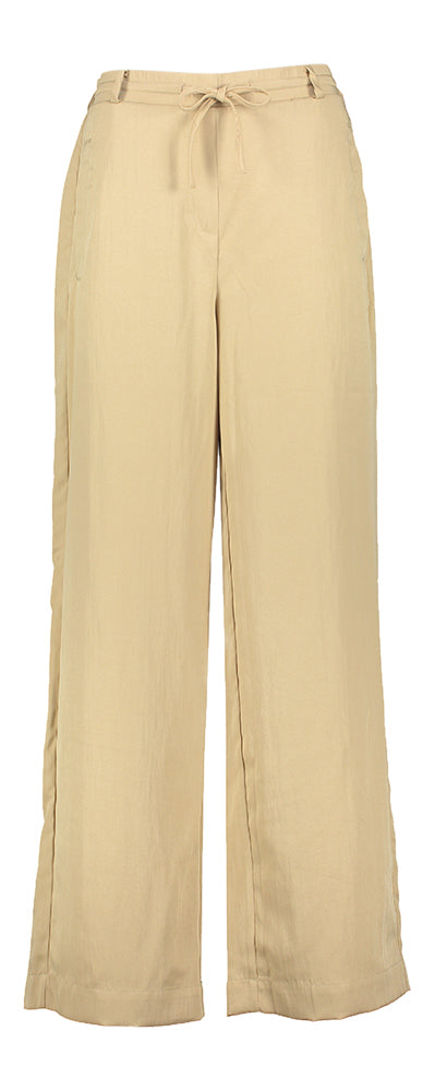Beige losvallende broek met elastiek Gerly Peppercorn