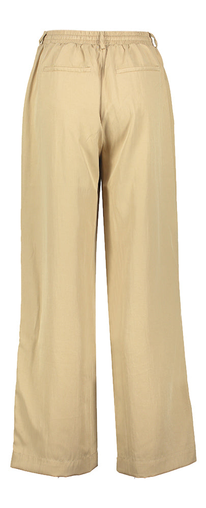 Beige losvallende broek met elastiek Gerly Peppercorn