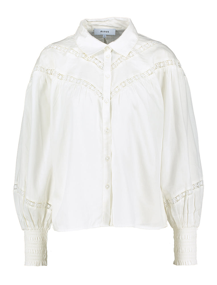 Witte bloes met broderie detail Kristen Minus