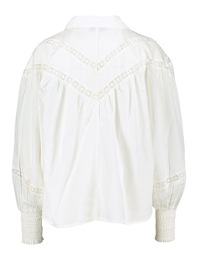 Witte bloes met broderie detail Kristen Minus