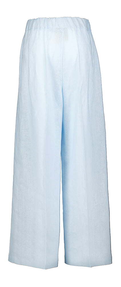 Pantalon en lin bleu clair Semi-couture