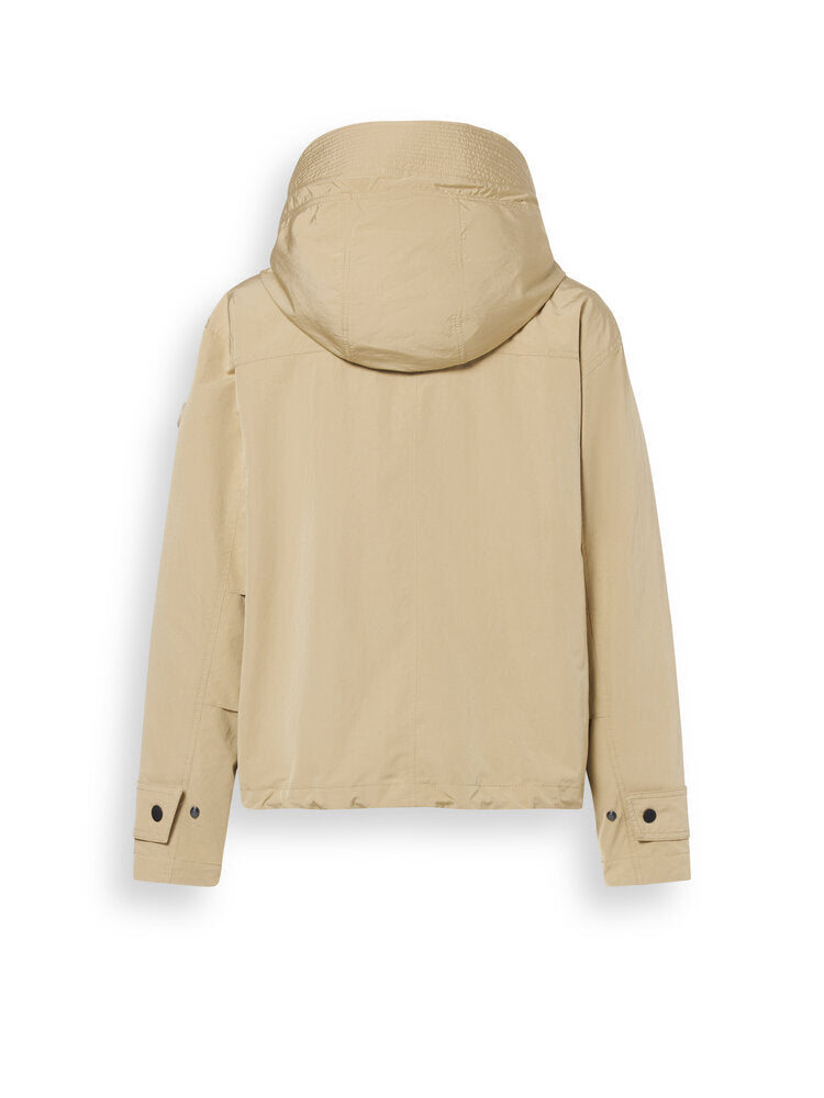 Beige jas met rits en kap Serra Reset