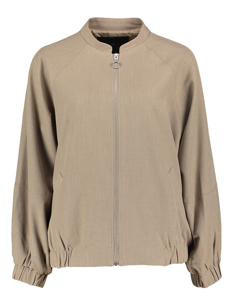 Blouson aviateur marron foncé vanille avec noir