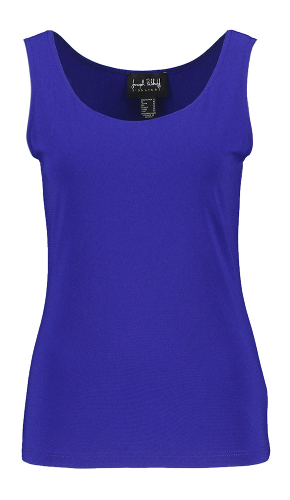 Ensemble bleu cobalt avec haut et gilet transparent Joseph Ribkoff