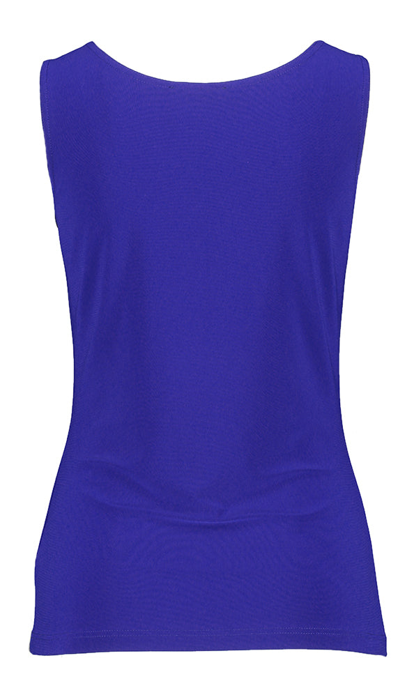 Ensemble bleu cobalt avec haut et gilet transparent Joseph Ribkoff