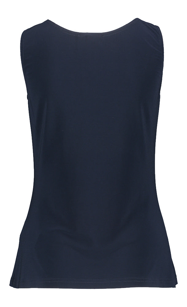 Ensemble structuré bleu foncé à manches transparentes Joseph Ribkoff