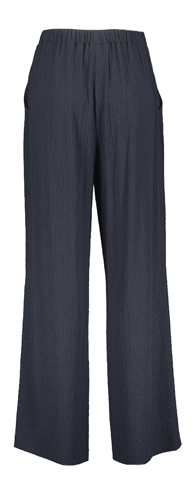 Pantalon bleu foncé ample, structuré et élastique Joseph Ribkoff