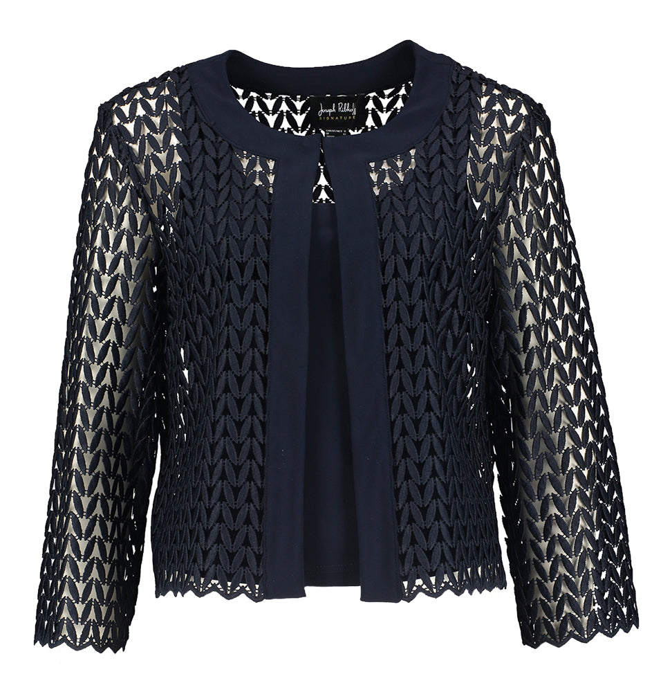 Donkerblauwe bloes met bijhorende top Joseph Ribkoff