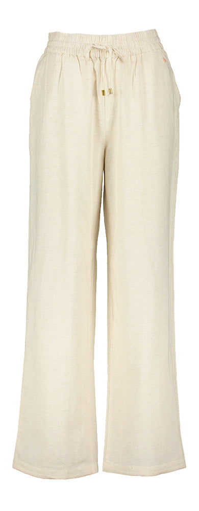 Beige losvallende broek met elastiek Nutusa Pants Numph