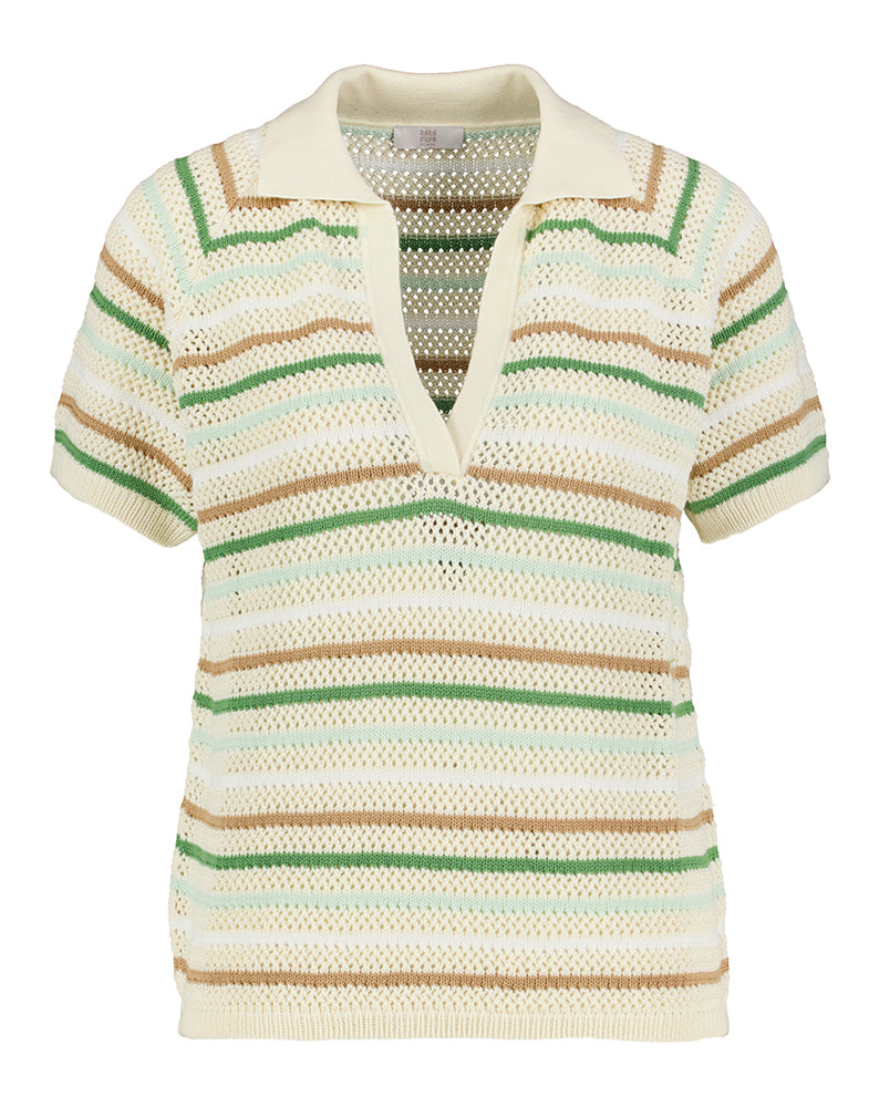 Beige gestreepte polo Riani