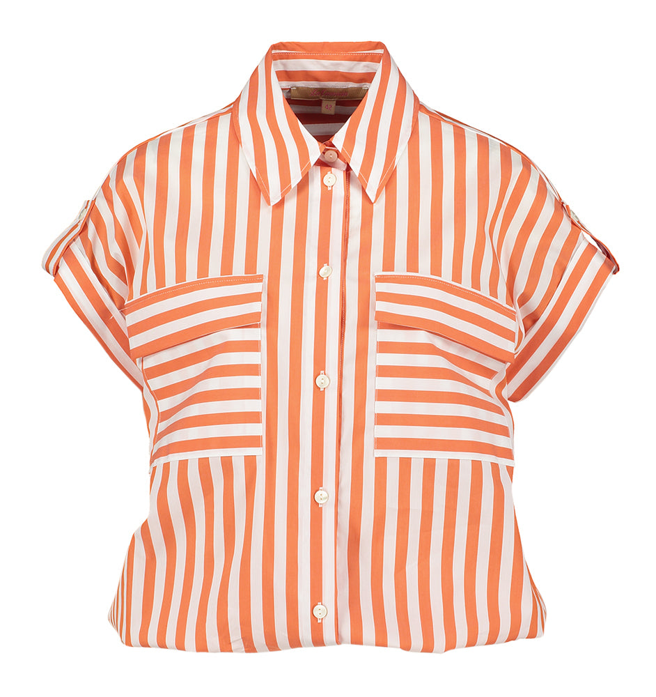 Chemisier à rayures orange avec un lien en bas La Camicia