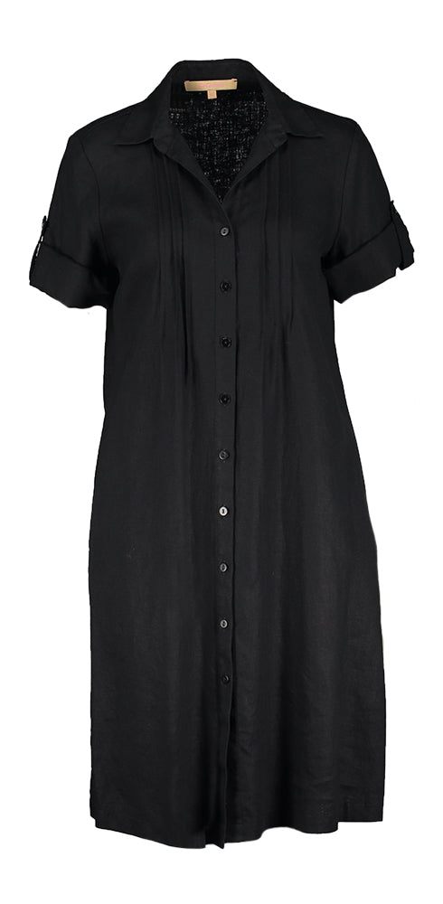 Robe en lin noir avec poches La Camicia